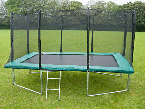 7X10FT Rectangular Trampoline With Safety Net